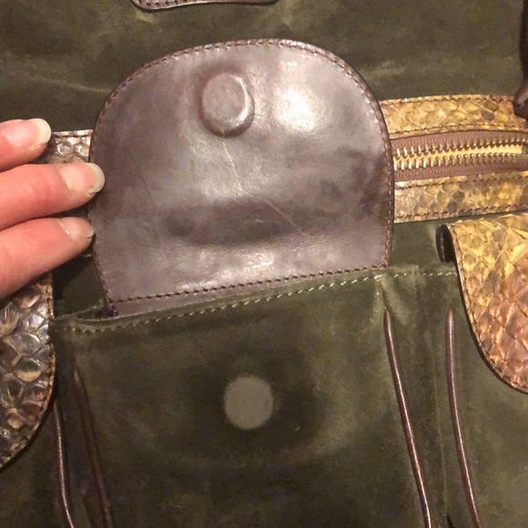 RARE Ghurka Italian leather python hobo bag - Picture 14 of 16